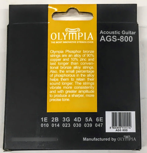 Cuerdas Guitarra Acústica Olympia Ags-800