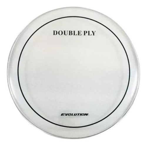 Parche De Golpe Doble Capa Para Bombo 22 Pulgadas Color Blanco