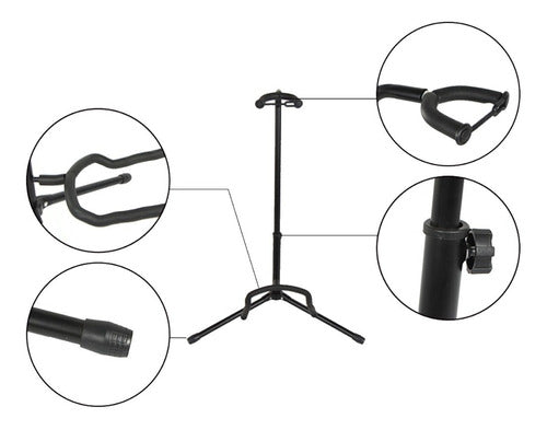 Soporte Para Guitarra O Bajo Altura Ajustable, Metálica Y Plegable, J31
