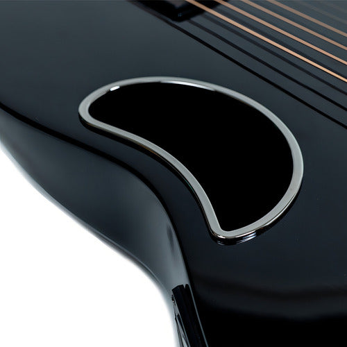Guitarra Electroacústica Aureal De Fibra De Carbono Al-z1 Bk Color Negro Material Del Diapasón Hdf Orientación De La Mano Diestro