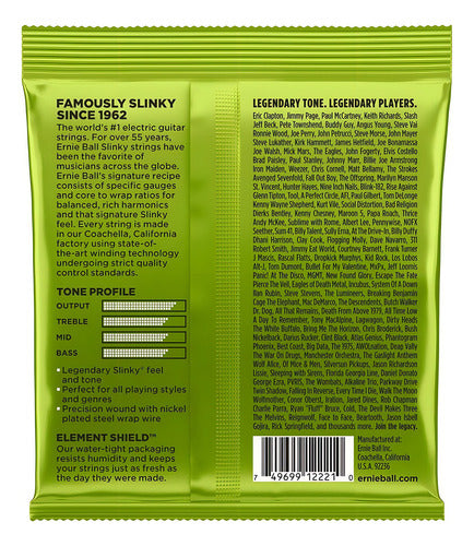 Cuerdas Guitarra Electrica Ernie Ball Regular Slinky 10-46