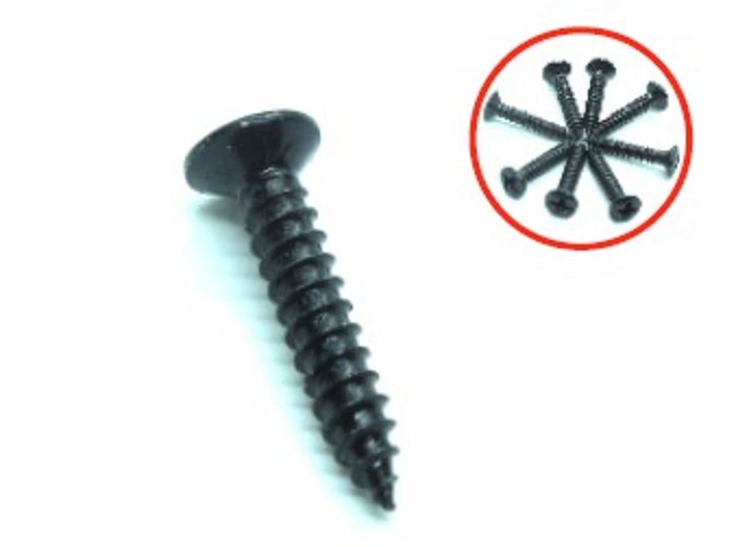 TORNILLOS PARA MARCO DE PASTILLA - PAQUETE CON 8 PIEZAS - NEGROS