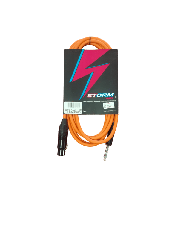 CABLE CANON A PLUG 3 MTS. NARANJA