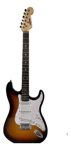 Guitarra Logan Stratocaster Estilo Leo Fender Calidad Gold! Diestro Sumburs Palo De Rosa