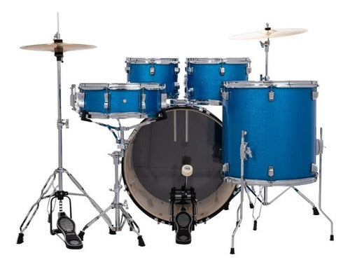 Batería Ludwig Accent Lc19519 Azul 5 Pzas