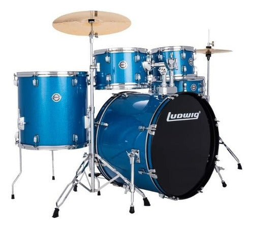 Batería Ludwig Accent Lc19519 Azul 5 Pzas