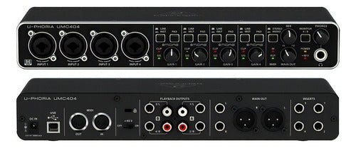 Tarjeta De Audio De 4 Canales Interfaz Behringer Umc404hd Voltaje Color Negro