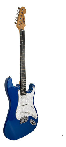 Guitarra Eléctrica Tipo Stratocaster Azul Profesional Material Del Diapasón Caoba Orientación De La Mano Diestro