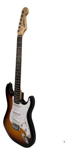 Guitarra Logan Stratocaster Estilo Leo Fender Calidad Gold! Diestro Sumburs Palo De Rosa