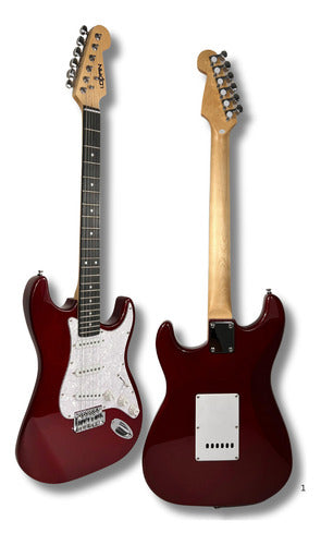 Guitarra Tipo Stratocaster Logan Recomendada Por Músicos Pro Diestro Vino Palo De Rosa