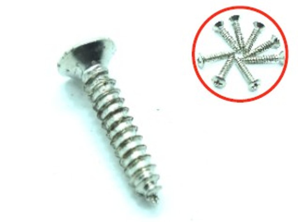 TORNILLOS PARA MARCO DE PASTILLA - PAQUETE CON 8 PIEZAS - CROMADO